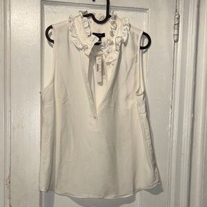 J. Crew Ivory Ruffled Blouse